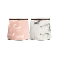 BRNT Malua Concrete Storage Jar with Walnut Lid - marble pink small
