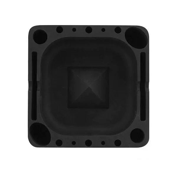 Square Pulsar Tap Tray silicone ashtray with slots for tools, lighter, and dab accessories. Black top