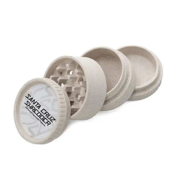 Santa Cruz Shredder Hemp 4-Piece Grinder – eco-friendly with fast shipping Australia-wide - white