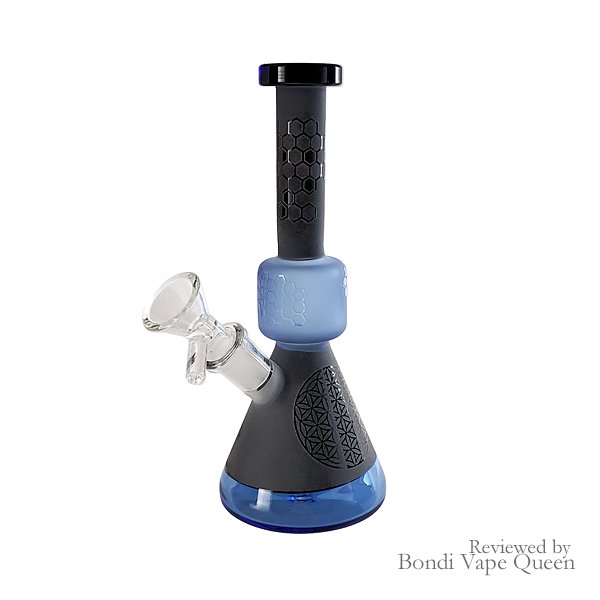 7-inch-mini-honeycomb-frosted-beaker-fixed-downstem-side