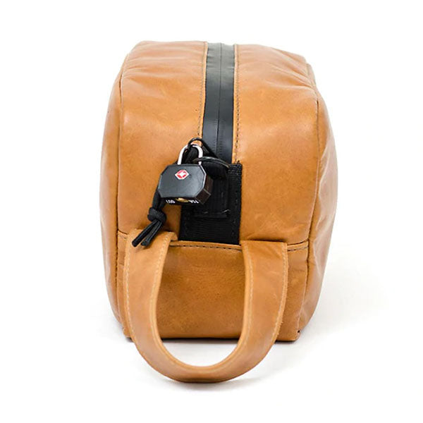 Abscent Odour-Proof Leather Toiletry Bag (Cognac) - Larger size