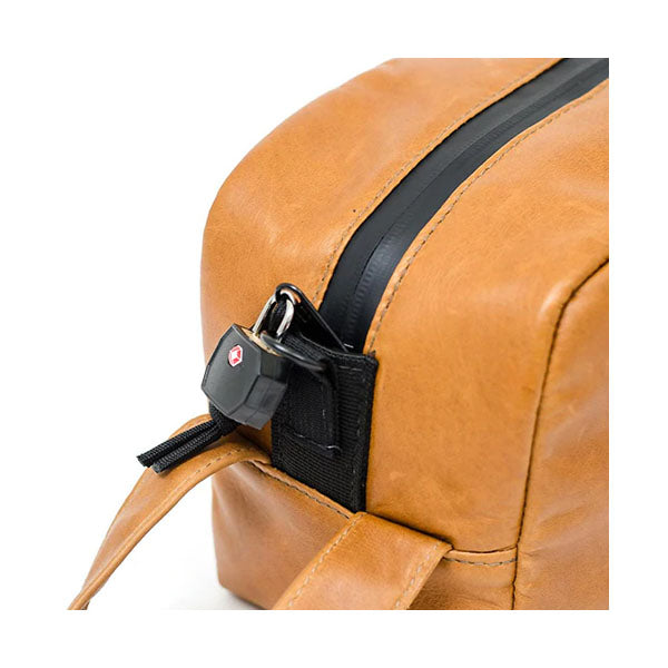 Abscent Odour-Proof Leather Toiletry Bag (Cognac) - Larger size