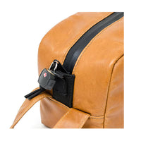 Abscent Odour-Proof Mini Leather Toiletry Bag (Cognac) - Smaller size