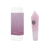 Astral Project Rose Quartz Geometric Hand Pipe Pink Gemstone Smoking Pipe - box