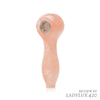 Rose Quartz gemstone spoon pipe with a sleek, handcrafted design for stylish smoking sessions.
