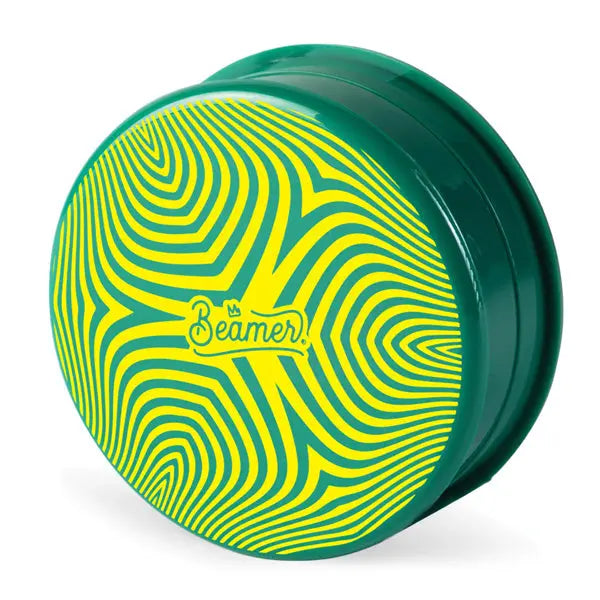 Beamer Virgin Acrylic 3-Piece 63mm Grinder – Durable, Lightweight, Prime Edition - opaque green swirls