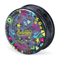 Beamer Virgin Acrylic 3-Piece 63mm Grinder – Durable, Lightweight, Prime Edition - transparent black funky