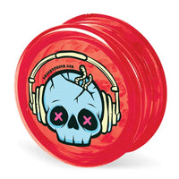 Beamer Virgin Acrylic 3-Piece 63mm Grinder – Durable, Lightweight, Prime Edition - transparent red punk skull