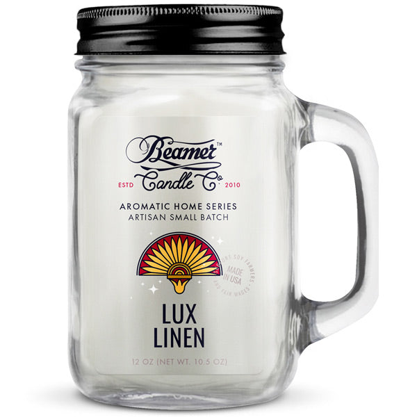 Beamer Aromatic Home Artisan Series Odour Destroying Candle 12oz - Lux Linen