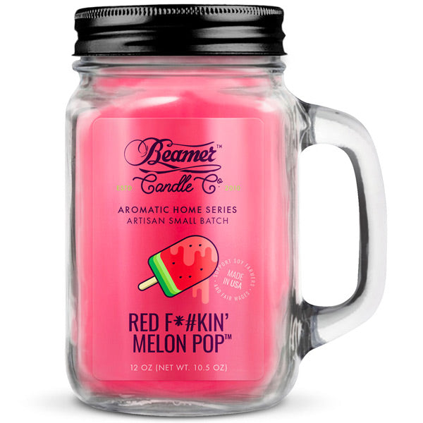 Beamer Aromatic Home Artisan Series Odour Destroying Candle 12oz - Red F@#kin' Melon Pop