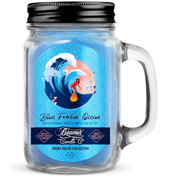 Beamer Smoke Killer Collection Odour Destroying Candle 12oz - Blue F#*kin Ocean