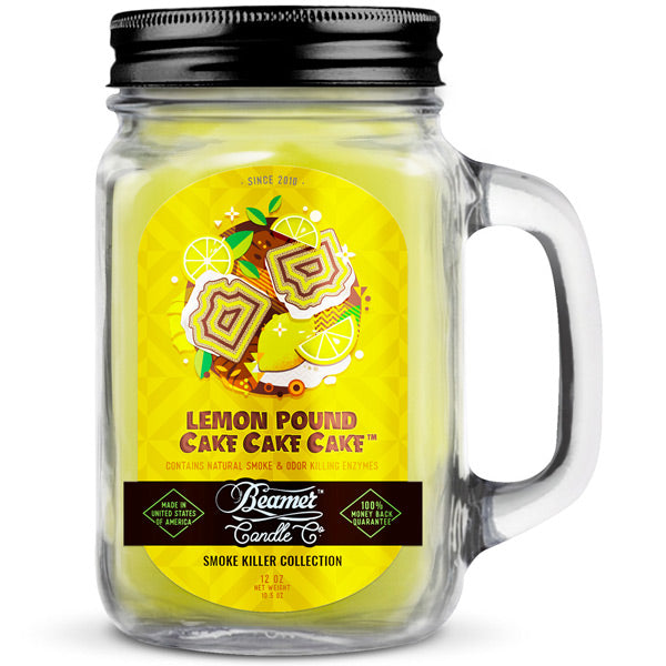 Beamer Smoke Killer Collection Odour Destroying Candle 12oz- Lemon Pound Cake Cake Cake