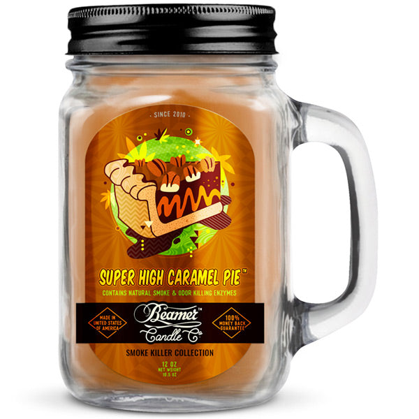 Beamer Smoke Killer Collection Odour Destroying Candle 12oz - Super High Caramel Pie