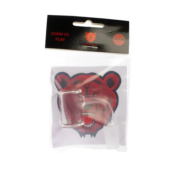 Bear Quartz 22mm V2 Flat Top Quartz Banger – 90 Degree 14mm Male - pack