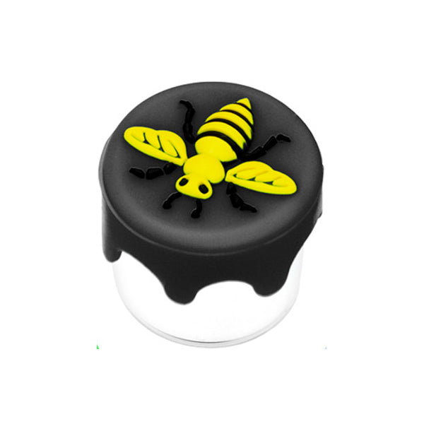 Bee-Glass-Silicone-Storage-Containers-Concentrates-7.5ml-black