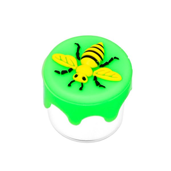 Bee-Glass-Silicone-Storage-Containers-Concentrates-7.5ml-green