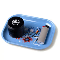BigFun x Moondust Fireworks Blue Rolling Tray, durable herb prep tray with vibrant design - objects