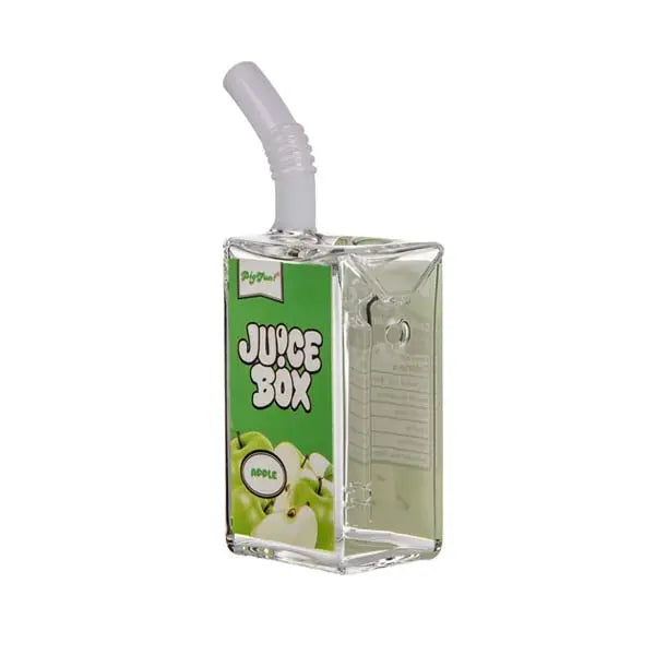 BigFun! Juice Box Bubbler novelty glass water pipe with juice box design - apple angle