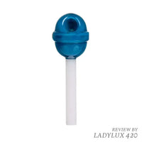 BigFun Lolli Pipe Blue Razz glass hand pipe candy style smoking accessory - front
