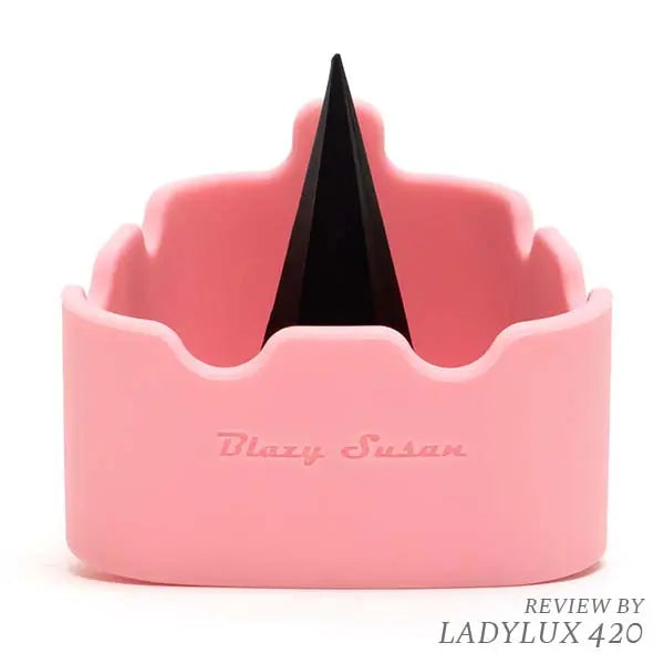 Pink Blazy Susan silicone ashtray and bowl cleaner with built-in cleaning spike