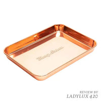 Blazy Susan Stainless Steel Rolling Tray – Durable Premium Rolling Accessory - rose gold