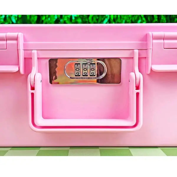 Red cherry Burning Love 2-tier stash lockbox with secure storage and sleek design - lock