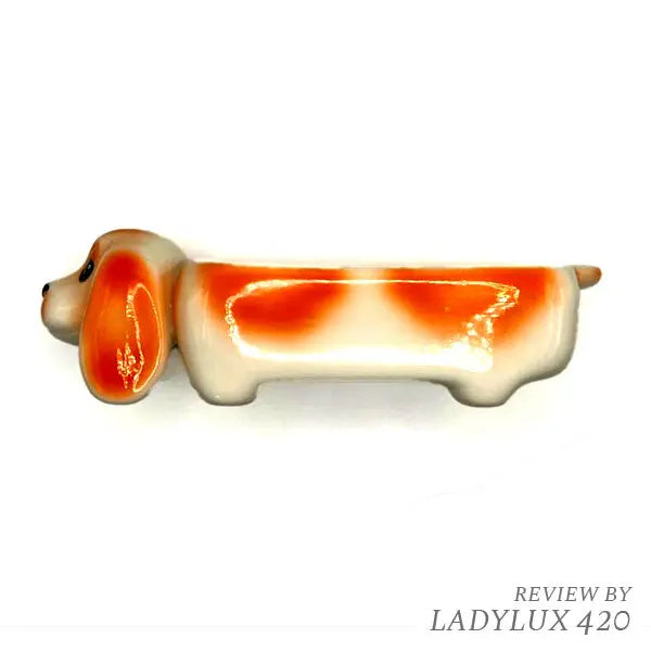 Burning Love Dachshund ceramic ashtray with fast shipping Australia-wide - side
