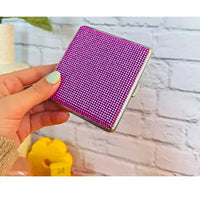 Burning Love rhinestone joint case – stylish glitter cigarette holder for bling lovers - pink hand
