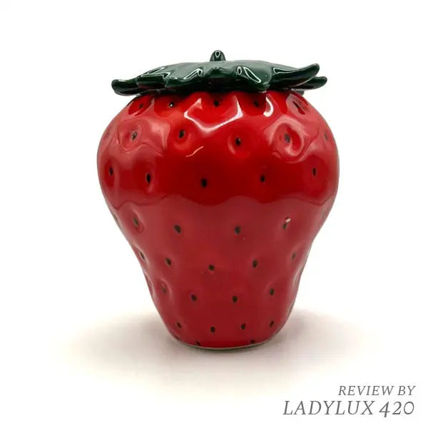 Ceramic Strawberry Stash Jar with lid – fast shipping Australia-wide - front