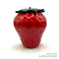 Ceramic Strawberry Stash Jar with lid – fast shipping Australia-wide - front