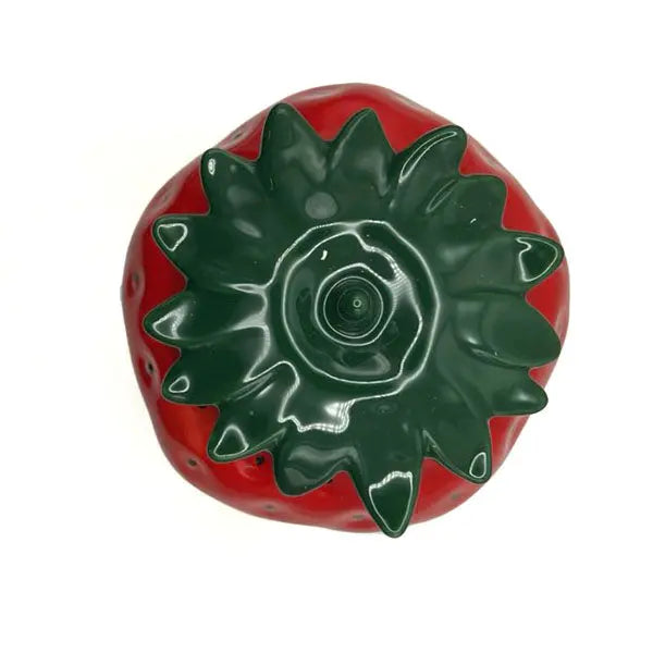 Ceramic Strawberry Stash Jar with lid – fast shipping Australia-wide - top