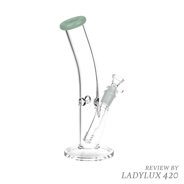 Classic 9.75" bent neck straight tube glass water pipe for smooth, clean smoking sessions