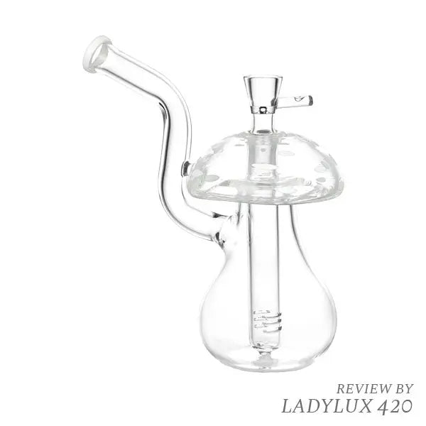 Clear Mushroom 6.5" Glass Water Pipe – premium bong with fast shipping Australia-wide - left