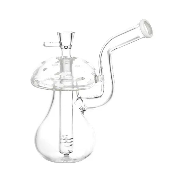 Clear Mushroom 6.5" Glass Water Pipe – premium bong with fast shipping Australia-wide - right