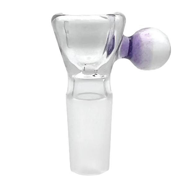 Clear restrictions slide with dichro marble -purple 14mm male