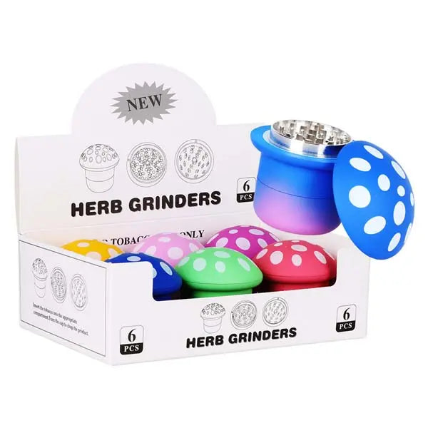 Colour Gradient Mushroom 4 Piece Grinder