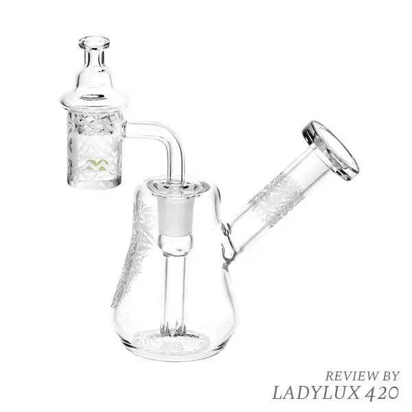 Compact 5.5 inch etched travel dab rig set, portable mini glass oil rig kit