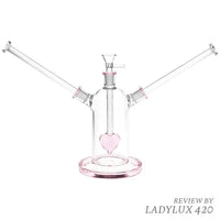 Date Night Heart Perc Dual Neck 7" Glass Water Pipe – fast shipping Australia-wide