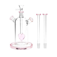 Date Night Heart Perc Dual Neck 7" Glass Water Pipe – fast shipping Australia-wide - parts