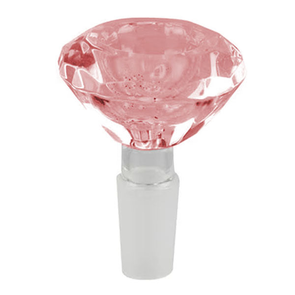 Diamond Cut Thick Glass Flower Bowl/Slide - 14mm Male