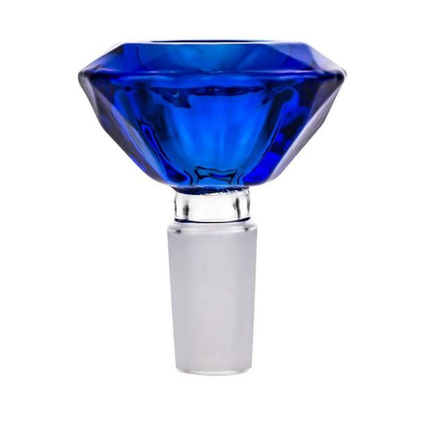 Diamond Cut Thick Glass Jewel Toned Herb Slide/Flower Bowl - 14mm Male