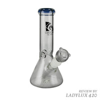 Diamond Glass 8" Sugar Beaker Bong with ice pinch – premium borosilicate water pipe