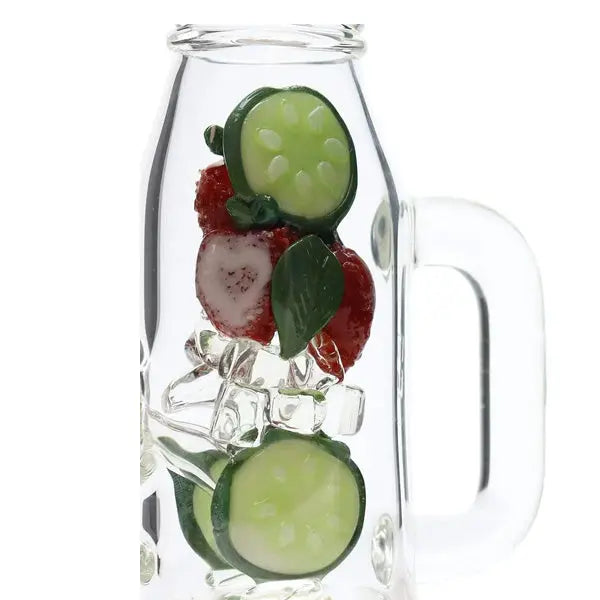 Empire Glassworks 8" Strawberry Cucumber Bong – Borosilicate Glass, fast shipping Australia-wide - inside