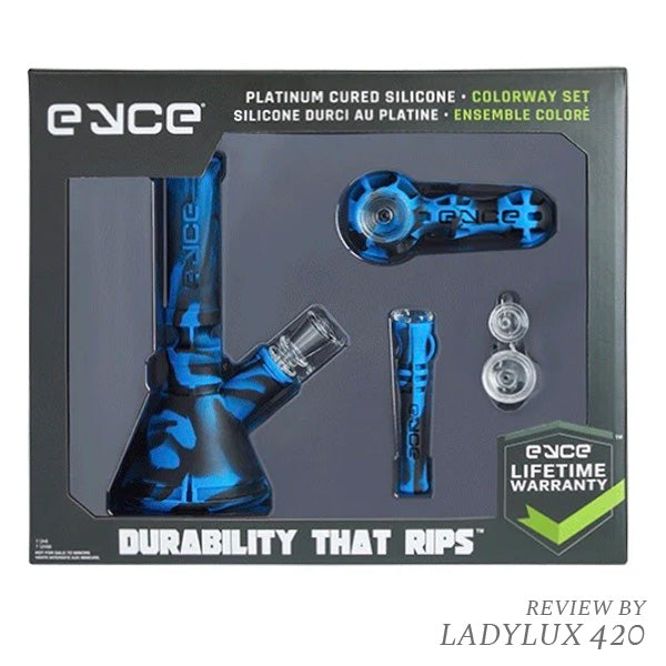 Eyce Colorway Platinum Cured Silicone 5-Piece Herb Pipes and Bong Box Set