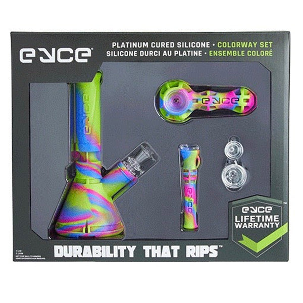 Eyce Colorway Platinum Cured Silicone 5-Piece Herb Pipes and Bong Box Set