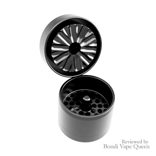 Flower-Mill-Mini-Edition-2.0-inch-Mill-Aluminium-3-piece-black-open