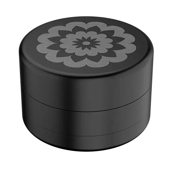 Flower Mill Next Gen 2.5" Aluminium 3 Piece Grinder for Smooth Herb Grinding - black - closed