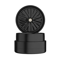 Flower Mill Next Gen 2.5" Aluminium 3 Piece Grinder for Smooth Herb Grinding - black - open lid