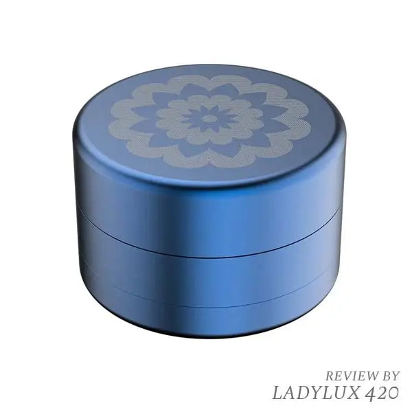 Flower Mill Next Gen 2.5" Aluminium 3 Piece Grinder for Smooth Herb Grinding - blue - front