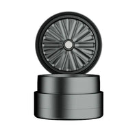 Flower Mill Next Gen 2.5" Aluminium 3 Piece Grinder for Smooth Herb Grinding - gun metal - open lid